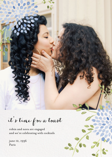 Dahlias Photo (Tall) - Engagement Party Invitation by Paperless Post