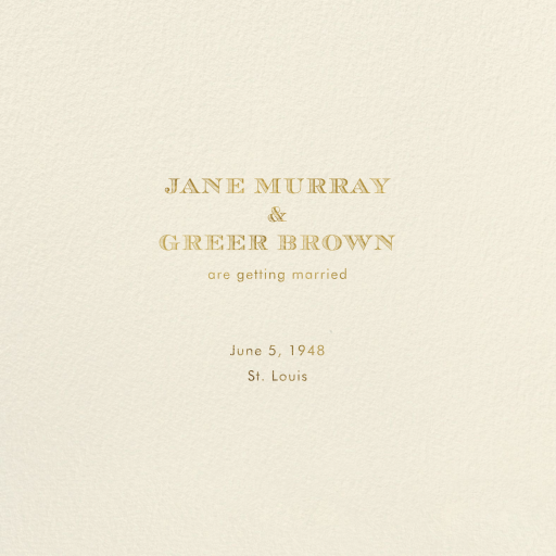 A Golden Date - Save the Date by kate spade new york - Back