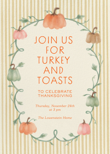 Pumpkin Vine Thanksgiving Invitation