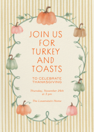 Watercolor Pumpkin Vine Invitation