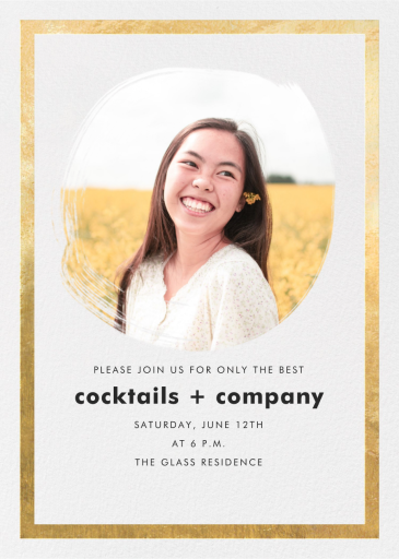 Painted Circle (Foil) - Birth Announcement by Paperless Post