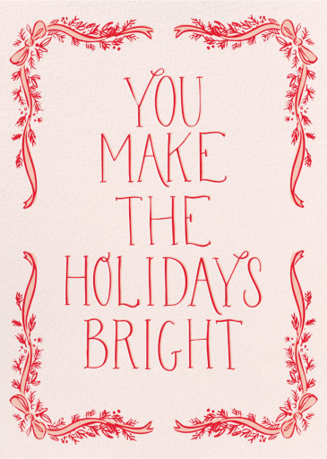 Red Flourish Holiday Card