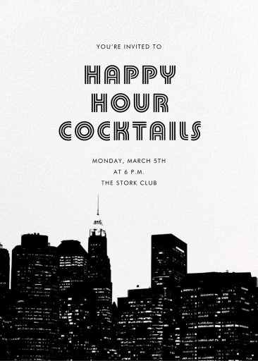 Cityscape - Happy Hour Invitation by paperless_post