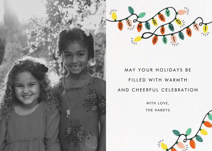 Glow Strings Attached (Horizontal Photo) - Holiday Card by Rifle Paper Co.