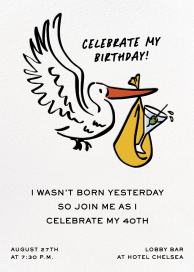 Stork and Martini Invitation