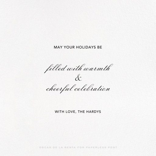 Magnolia - Photo - Christmas Card by Oscar de la Renta - Back