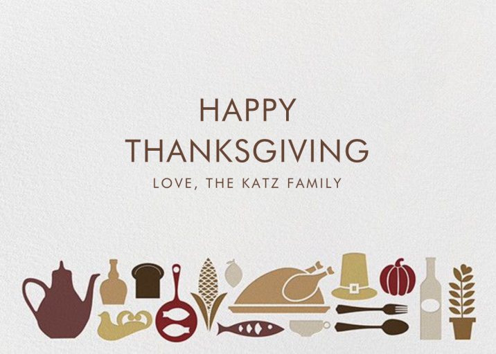 Turkey at the Table - Thanksgiving Invitation by Jonathan Adler