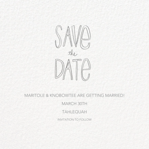 Save The Date Handwriting by Linda and Harriett