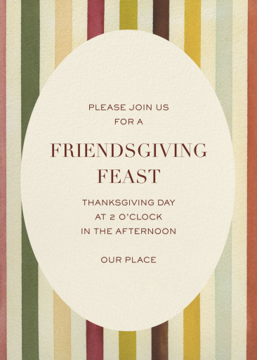 Striped Fall Friendsgiving Invitation