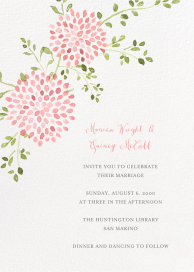 Watercolor Dahlias - Wedding Invitation by Paperless Post