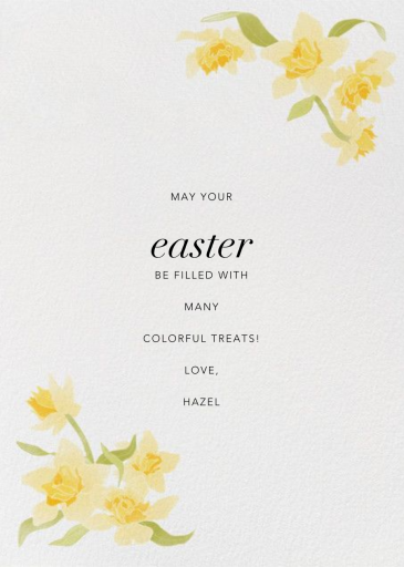 Easter Daffodils Photo - Easter Card by Paperless Post - Back