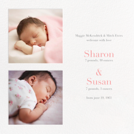 Twin Squares - Birth Announcement by Paperless Post