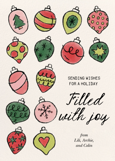 Doodle Ornament Holiday Card
