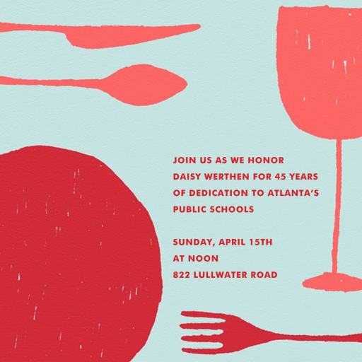 Place Setting - Square - Retirement and Farewell Party Invitation by Paperless Post