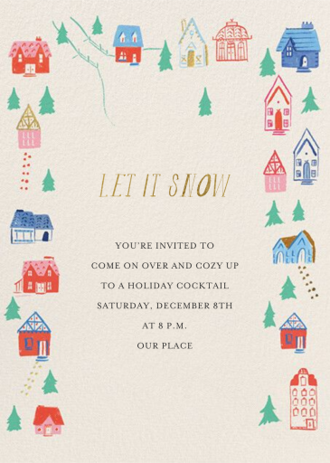 Holiday Hillside - Christmas Party Invitation by Mr. Boddington's Studio
