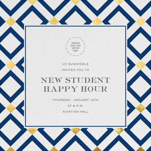 Gold Diamond Tile - Cocktail Party Invitation by Jonathan Adler