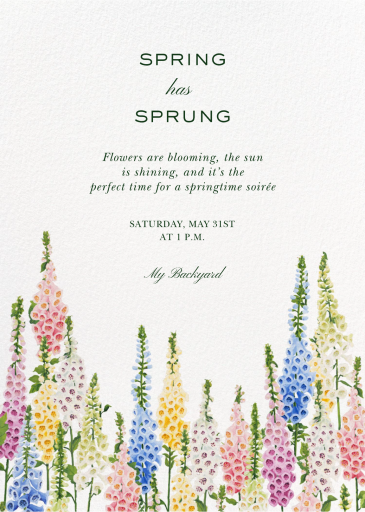 Forever Foxgloves - Spring Party Invitation by Oscar de la Renta