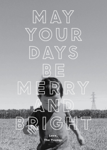 Merry and Bright Big Type - Holiday Card by The Indigo Bunting