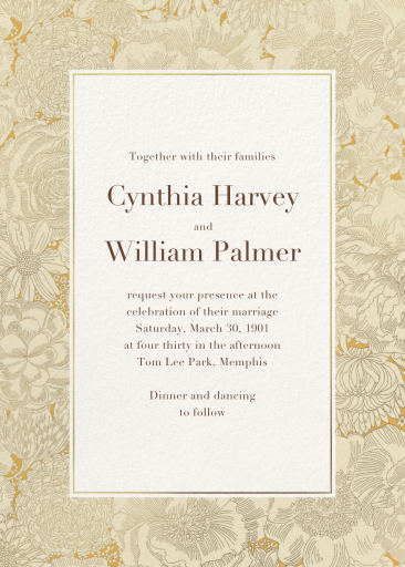 Heritage Blooms - Wedding Invitation by Liberty