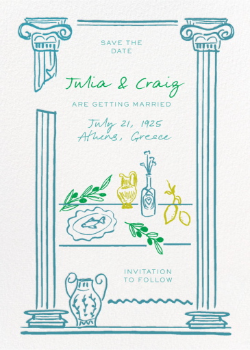 Iconic Columns - Save the Date by Pulp Templates Co.