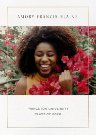 Thin Gold Border Photo - Graduation Announcement by Paperless Post