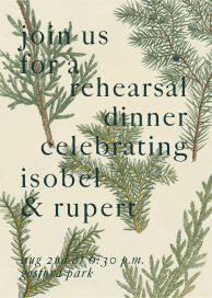 Fir Ever - Rehearsal Dinner Invitation by John Derian