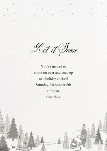 Snow Pine Valley (Tall) - Winter Party Invitation by Paperless Post