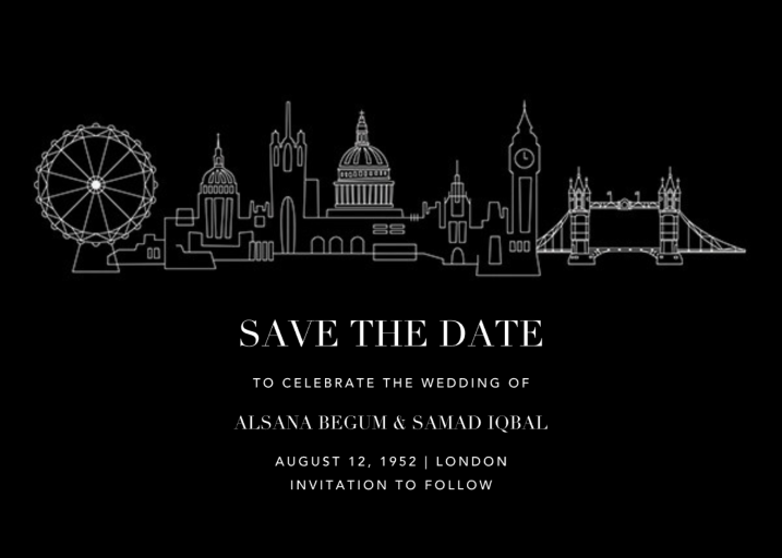 City Skyline View - Save the Date by Paperless Post