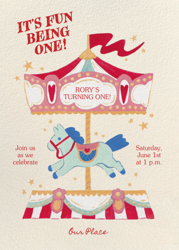 Cirque du Soirée - First Birthday Invitation by Paperless Post