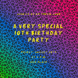 Neon Cheetah - Birthday Invitation by Paperless Post