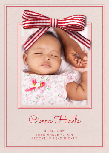 Classic Bow - Birth Announcement by Cheree Berry Paper & Design