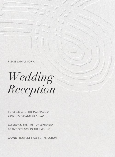 Blithe - Wedding Reception Invitation by Kelly Wearstler