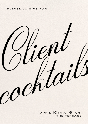 Sweeping Script - Cocktail Party Invitation by Paperless Post