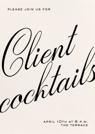 Sweeping Script - Cocktail Party Invitation by Paperless Post