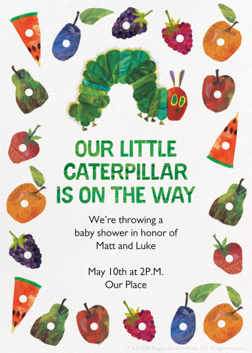Caterpillar & Fruit Invitation