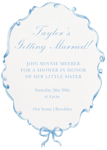 Blue Ribbon Frame Invitation