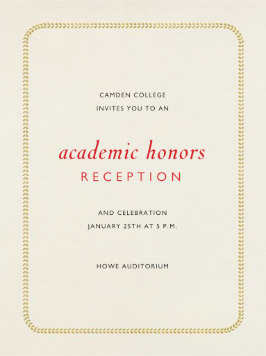 Leaf Inner Bevel Border - Awards Ceremony Invitation by Paperless Post