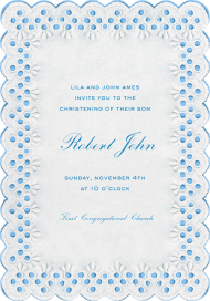 Sweet Embroidery - Baptism & Christening Invitation by Stephanie Fishwick