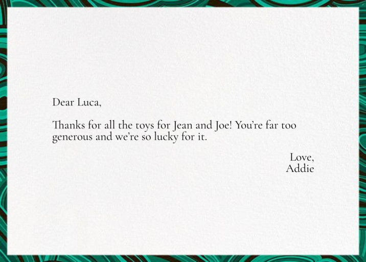 Malachite - Notecard by Jonathan Adler