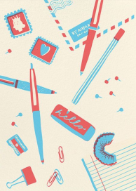 Pens and Pencils - Greeting Card by Hello!Lucky