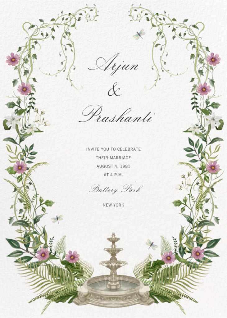 Fountain Oasis Invitation