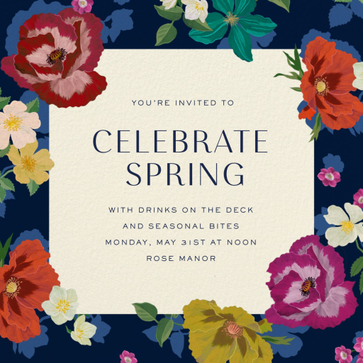 Deep Floral Border - Invitation by Liberty