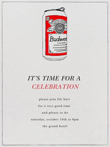 Bud Can - Cocktail Party Invitation by Paperless Post