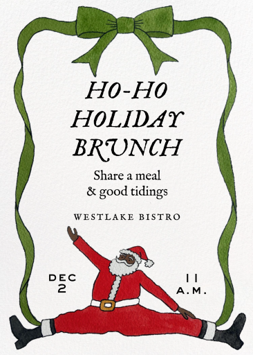 Santa Ribbon Holiday Invitation