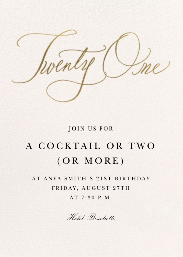 Milestone Manuscript - 21st Birthday Invitation by Stephanie Fishwick
