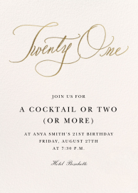 Milestone Manuscript - 21st Birthday Invitation by Stephanie Fishwick