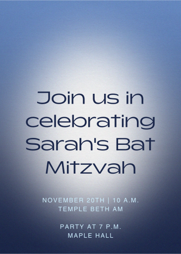 Simply Glowing - Bar & Bat Mitzvah Invitation by paperless_post