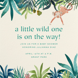 Watercolor Monkey - Baby Shower Invitation by Jungalow