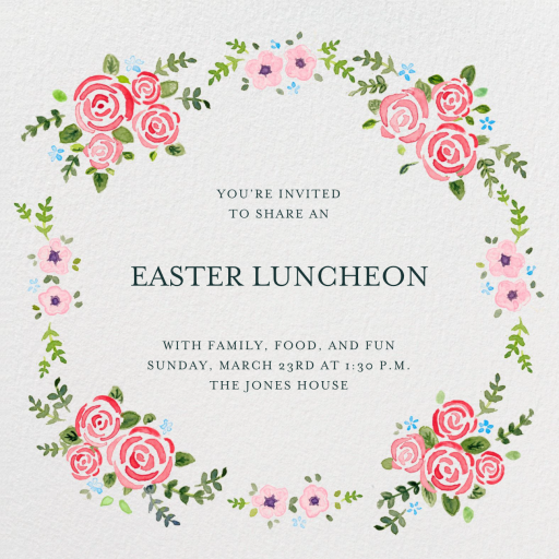 Rose Garland - Easter Invitation by Paperless Post