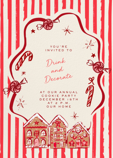 Gingerbread Village - Christmas Party Invitation by Pulp Templates Co.